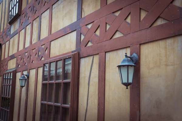 Старинный Деревянный Дом Стены Фона — стоковое фото