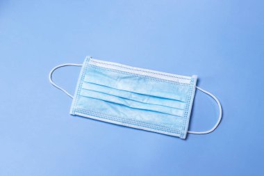 Health mask to help prevent infection from Covid-19 on blue background