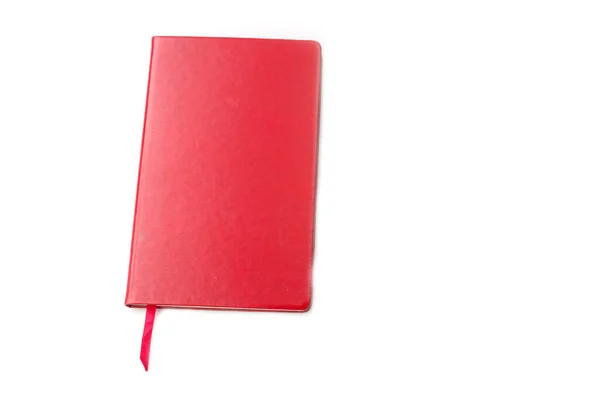 Red Blank Notebook White Background — Foto de Stock