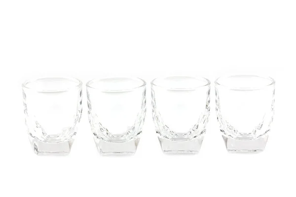 Cocktailglas Collection Små Skott Isolerad Vit Bakgrund — Stockfoto