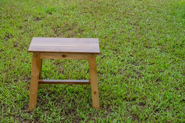 High Chair Made Wood Grass Background — Foto de Stock