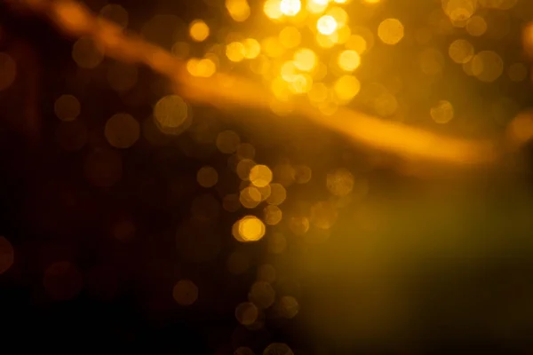 Gold Bokeh Blur Defocus Black Use Backgeound — ストック写真