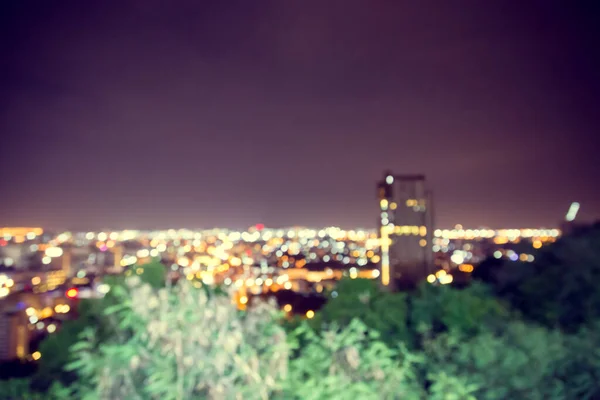 Blur Desfoque Bokeh Luz Cidade Com Fundo Escuro — Fotografia de Stock