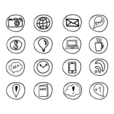 çizilmiş vektör çizim simgeler el