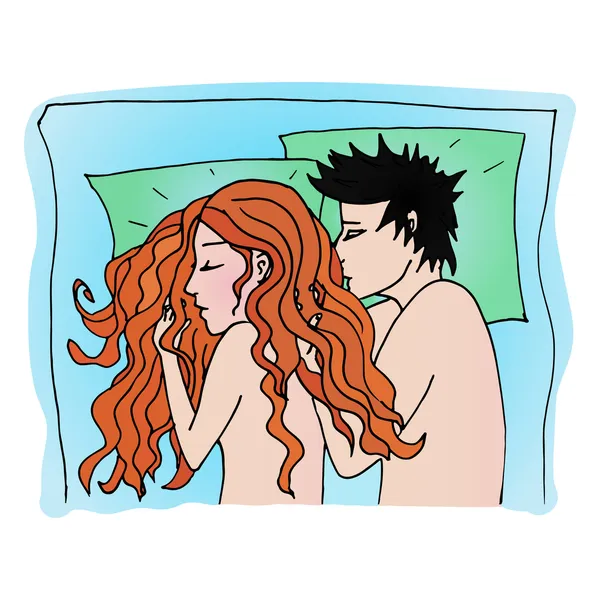 Schlafende Paare — Stockvektor
