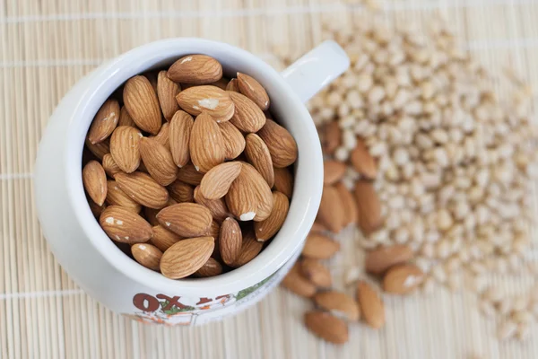 Almonds and pine nuts