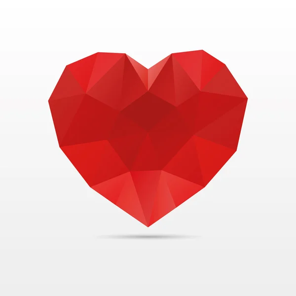 Corazón hecho de triángulos — Vector de stock