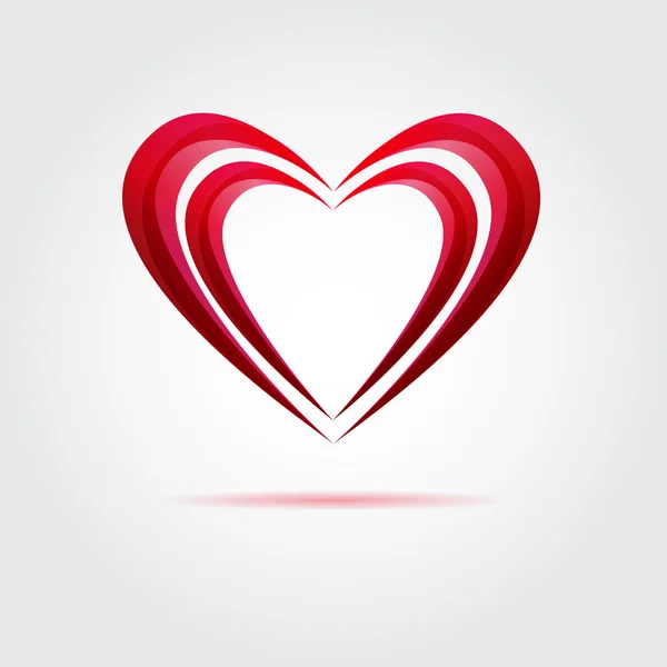 Coeur vecteur rouge abstrait — Image vectorielle
