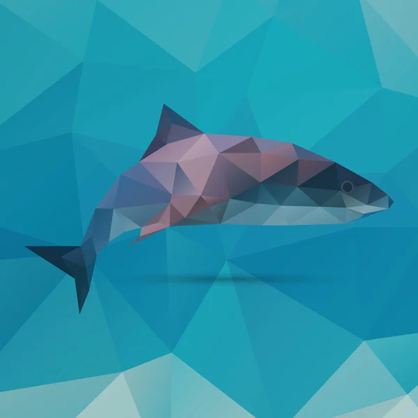 Tiburón geométrico poligonal — Vector de stock