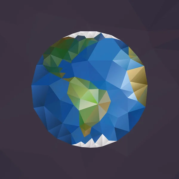 Globe terrestre fait avec des triangles — Image vectorielle