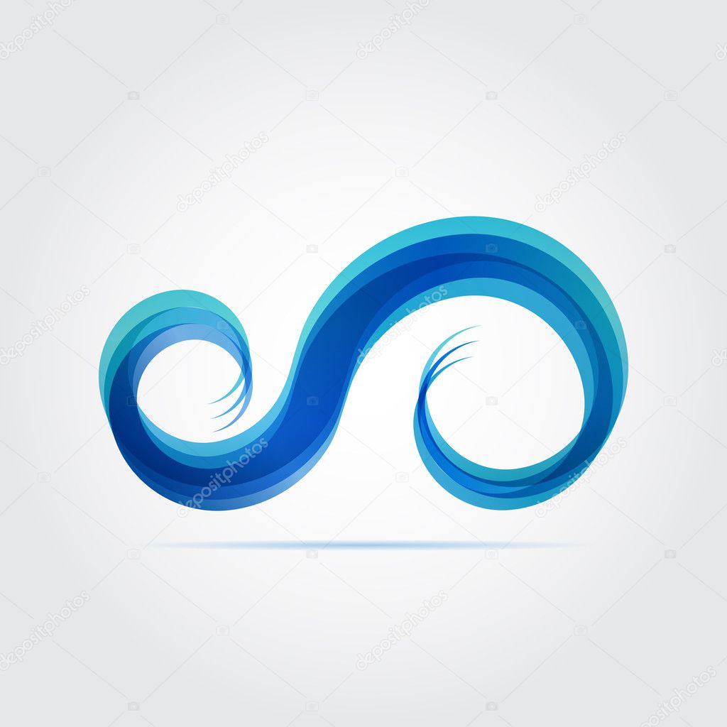 Abstract vector blue wave