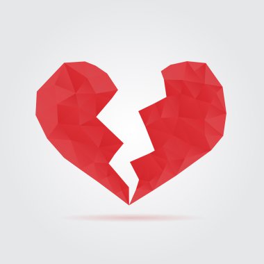 Kırmızı kenarlı kalbi kırık