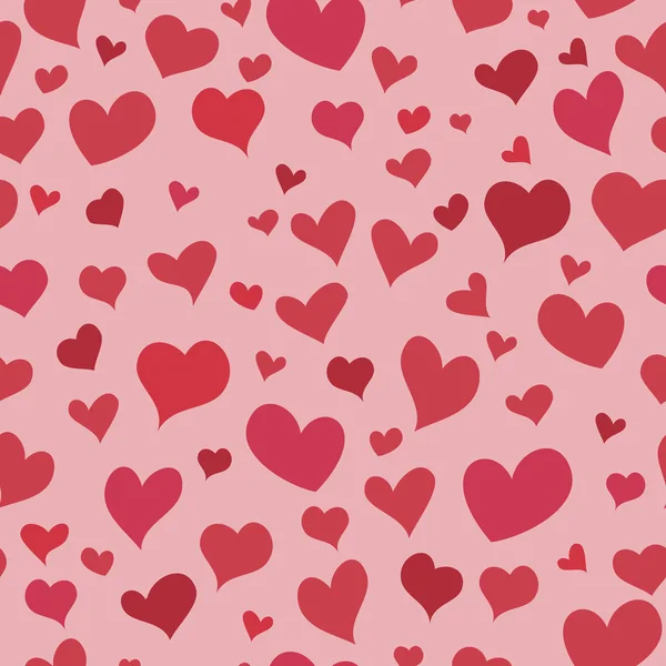 Liebe rotes Herz nahtloser Hintergrund helles Muster — Stockvektor