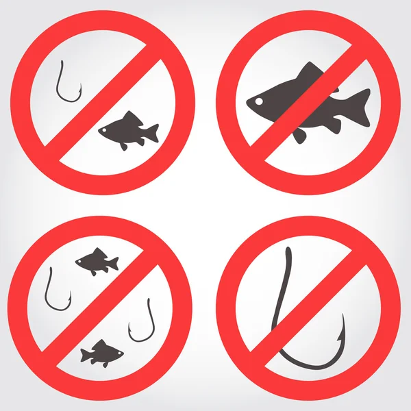 No fishing vector icons — Stock Vector