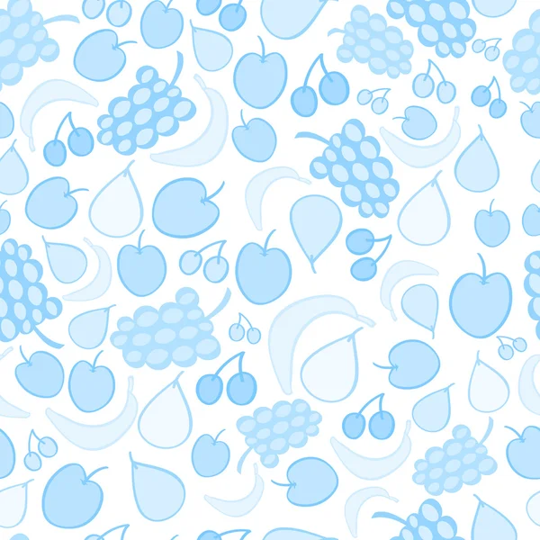 青い果実落書きシームレス パターン ベクトル — ストックベクタ