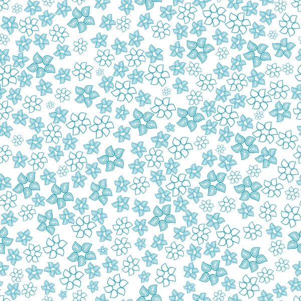 Blue seamless floral pattern on white background — Stock Vector