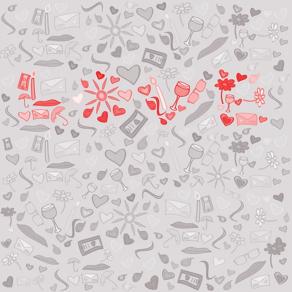 Carte postale vectorielle Love fabriquée dans un style doodle — Image vectorielle
