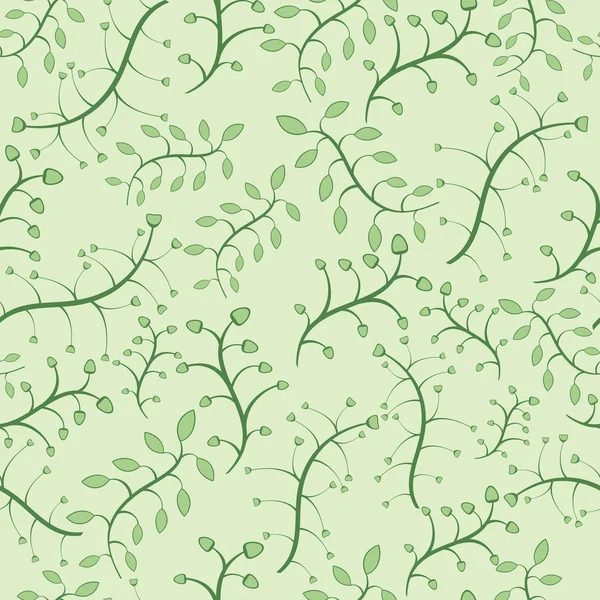 Elegante patrón floral sin costuras en colores verdes — Vector de stock