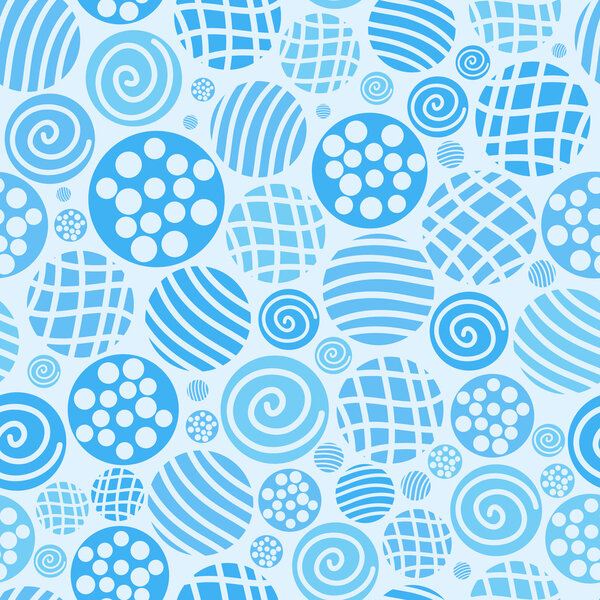 Vector blue seamless pattern, polka dot fabric, backgroud, textu