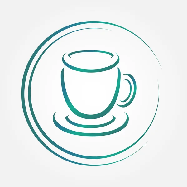 Icona vettoriale di tè blu o tazza di caffè — Vettoriale Stock