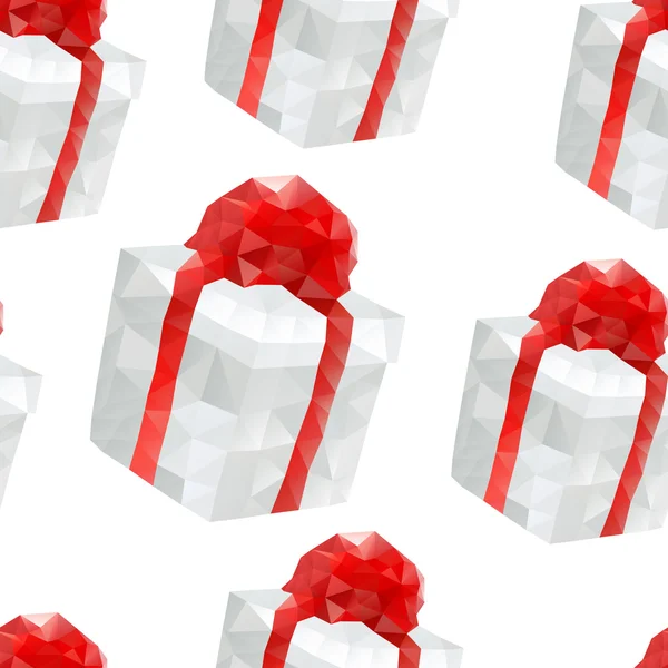 Vector veelhoekige rode geschenk dozen naadloze patroon, ontwerp voor auto — Stockvector