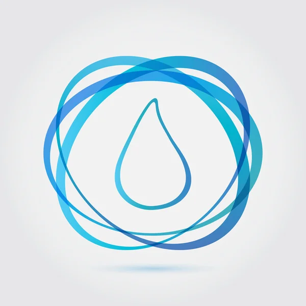 Vatten droppe abstrakt blå aqua symbol — Stock vektor