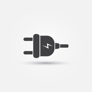 Electric plug - vector minimal icon clipart