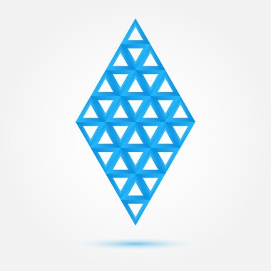 üçgen - soyut rhombus yapılmış mavi vektör simge IC şekil