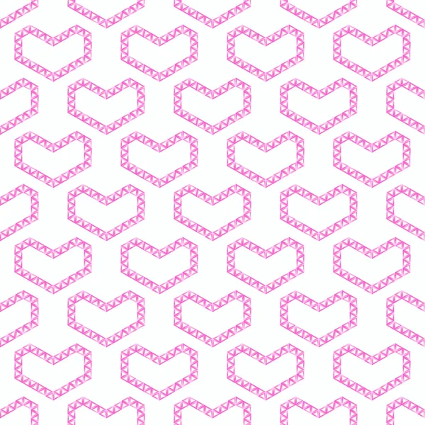 Abstract vector love seamless pattern - pink heart shapes made b — Stock Vector