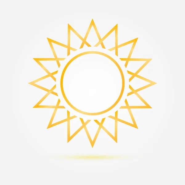 オレンジ色の最小限のベクトル太陽アイコン — ストックベクタ