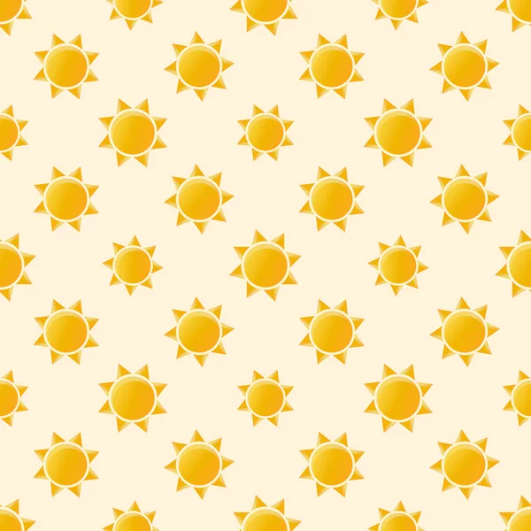 Vector amarillo sol patrón sin costura — Archivo Imágenes Vectoriales