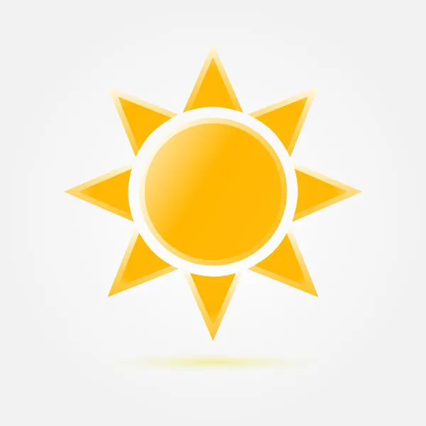 Yellow vector sun icon — Stock Vector