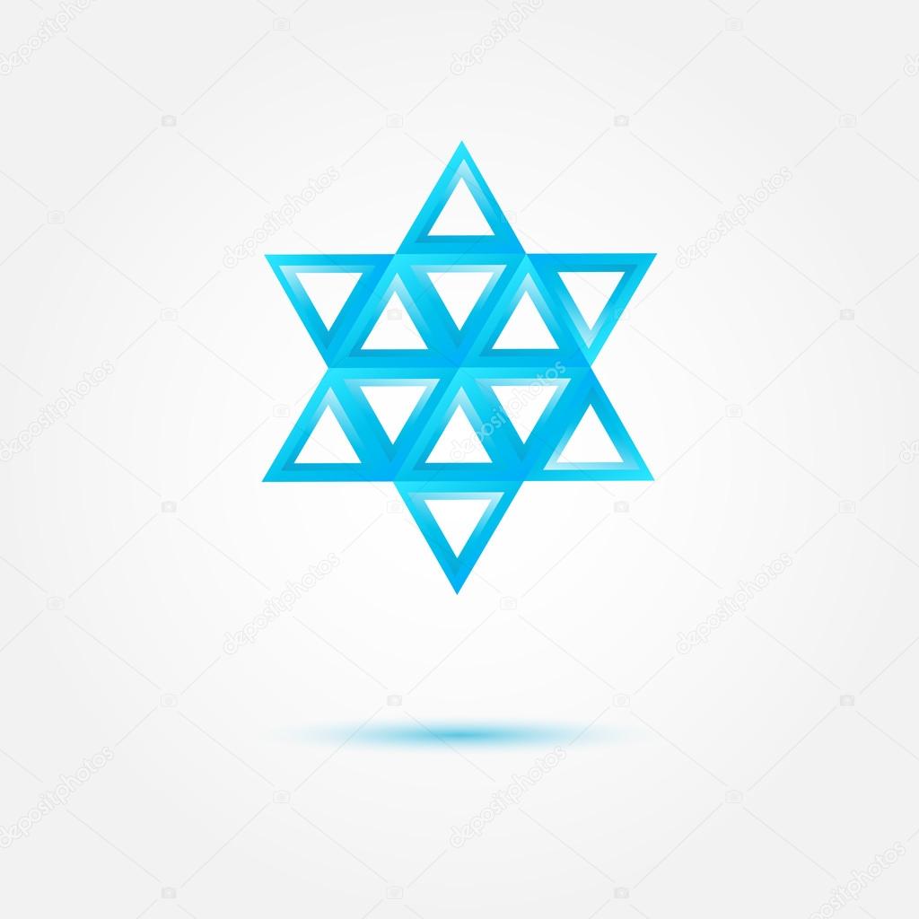 Abstract Jewish star made by triangles - vector symbol