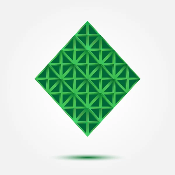 Símbolo del rombo abstracto negocios tecnología - ico verde creativa — Archivo Imágenes Vectoriales