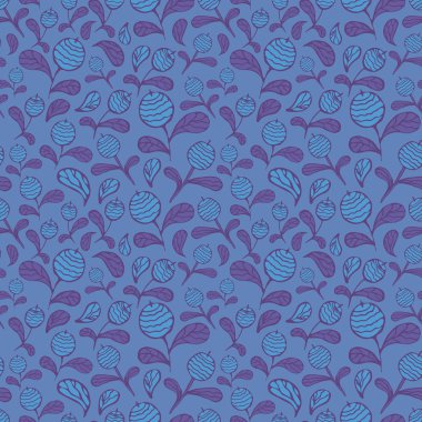 vektör koyu mavi blueberry seamless modeli