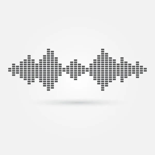 Icona musicale con onde sonore vettoriali — Vettoriale Stock