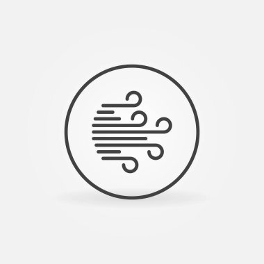 Rüzgâr işaret vektör çizgi simgesi ile çember