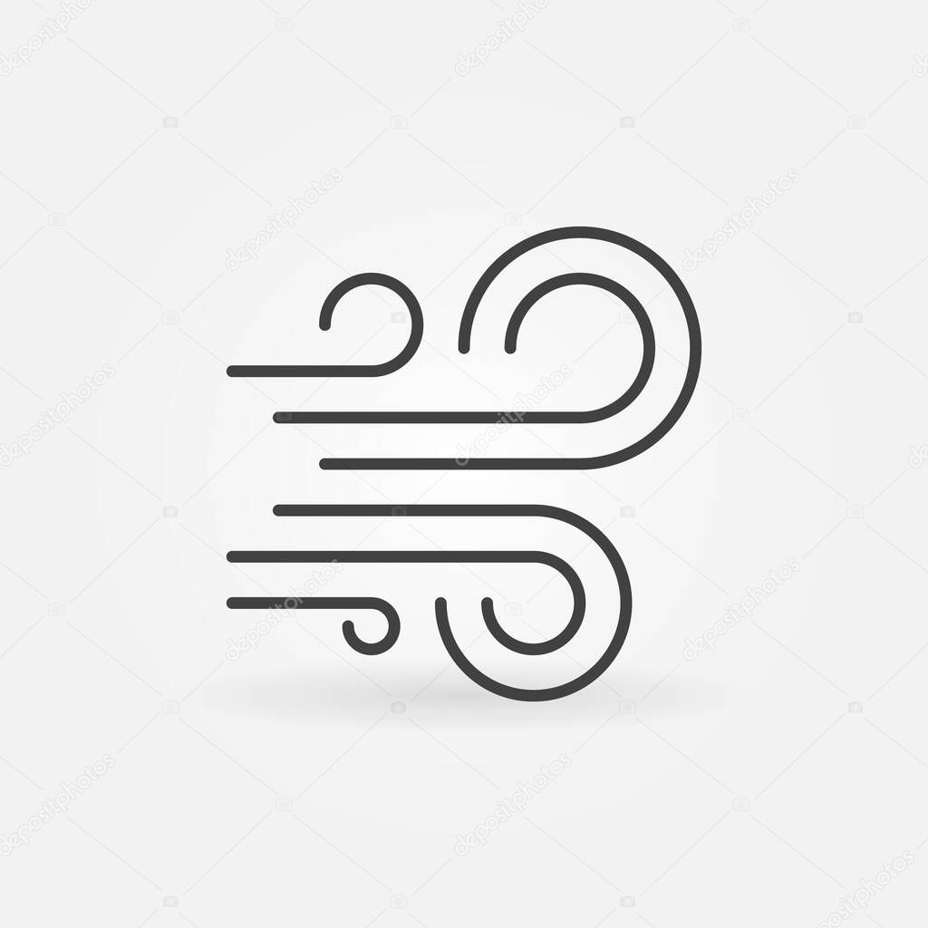 Vector Wind Flows concept icon or symbol in thin line style