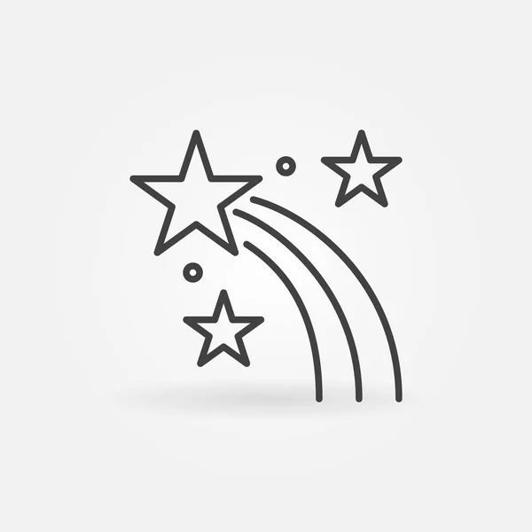 Icona o logo del concetto di vettore lineare Christmas Falling Star — Vettoriale Stock