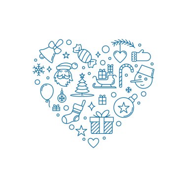 Mutlu Noeller kalp şeklinde vektör çizgisi.