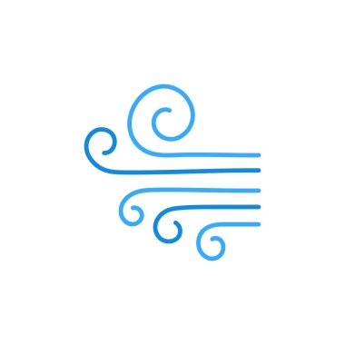 El Çekimi Rüzgâr vektör konsepti mavi çizgi simgesi