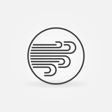 Rüzgar vektörü dairesel ince çizgi konsepti simgesi veya işareti