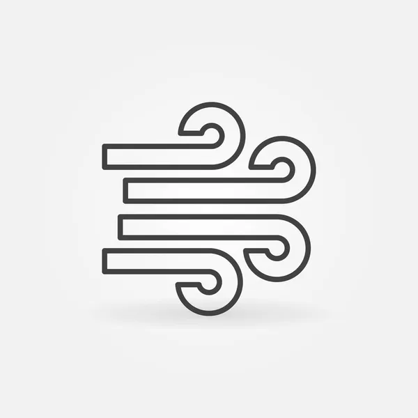 Концепция линейного ветра минимальная иконка или логотип — стоковый вектор