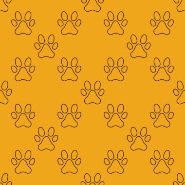 Puppy ya da Dog Foot Print vektörü Doğrusal Desen