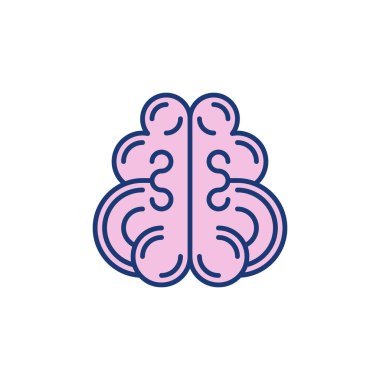 İnsan Beyin Vektörü Nöral Ağ konsepti Renkli simge