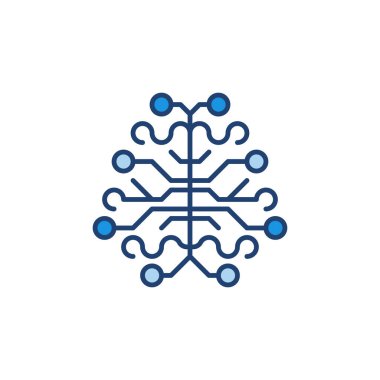 Yapay zeka veya ML Beyin vektörü konsepti renkli simge veya işaret