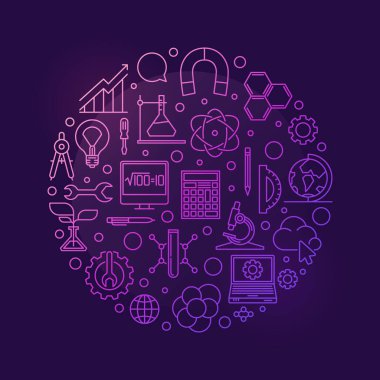 BTMM dört alan çemberi şekilli renkli dış hat vektör pankartı