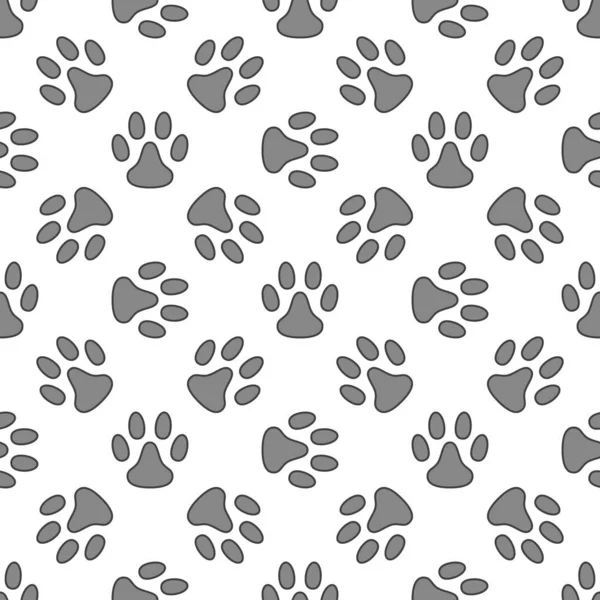 Animal Paw Track concepto mínimo vector Seamless Pattern — Vector de stock