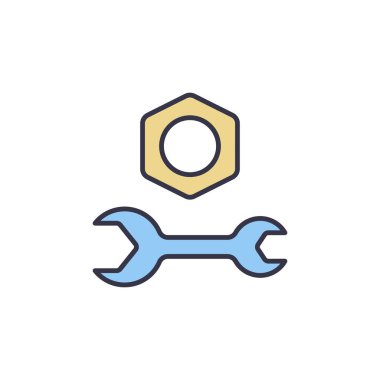 vida-fındık vektör konsepti renkli simge ile anahtarla