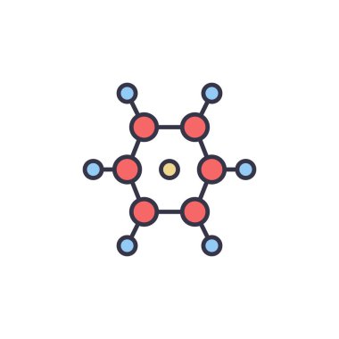 Molekül vektör konsepti Kimya renkli yaratıcı simge